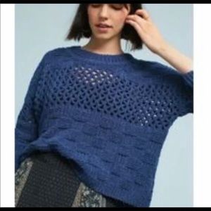 Anthropologie Moth Chenille Sweater Boxy Crew Neck